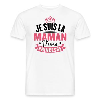 Je suis la maman d une princesse - T-shirt homme - blanc - Devant - AI Model Male 178 dark (178cm)
