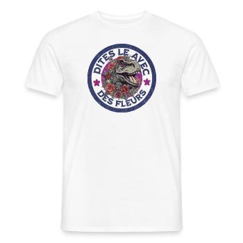 Dites le avec des fleurs - T-shirt homme - blanc - Devant - AI Model Male 178 dark (178cm)