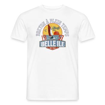 Breton full-time Belle Ile - Men's T-Shirt - white - Front - AI Model Male 178 dark (178cm)