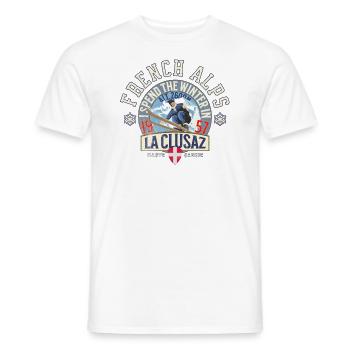 I spend the winter in La Clusaz - T-shirt homme - blanc - Devant - AI Model Male 178 dark (178cm)