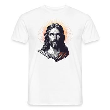 Jesus Vektor Polygon Christus Kopf Religion - Männer T-Shirt - Weiß - Vorne - AI Model Male 178 dark (178cm)