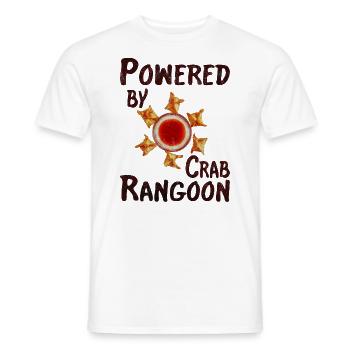 Powered by crab rangoon - Men's T-Shirt - white - Front - AI Model Male 178 dark (178cm)