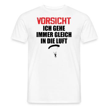 Paragliding Vorsicht gehe immer gleich in die Luft - Männer T-Shirt - Weiß - Vorne - AI Model Male 178 dark (178cm)