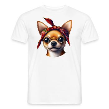 Chihuahua L’Artiste Rap - T-shirt homme - blanc - Devant - AI Model Male 178 dark (178cm)