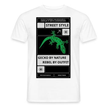 Gecko by Nature - Rebel by Outfit - Männer T-Shirt - Weiß - Vorne - AI Model Male 178 dark (178cm)