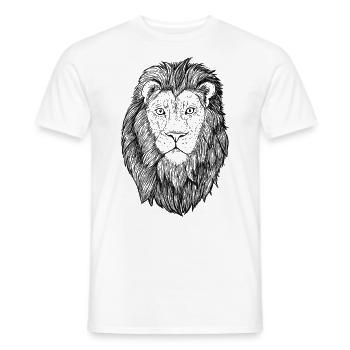 Löwe Sternzeichen Tattoo Tuschezeichnung Tinte - Männer T-Shirt - Weiß - Vorne - AI Model Male 178 dark (178cm)