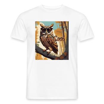 Die Eule mit der Sonnenbrille - Männer T-Shirt - Weiß - Vorne - AI Model Male 178 dark (178cm)
