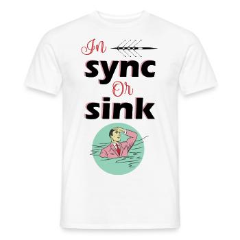 In sync or sink - Men's T-Shirt - white - Front - AI Model Male 178 dark (178cm)