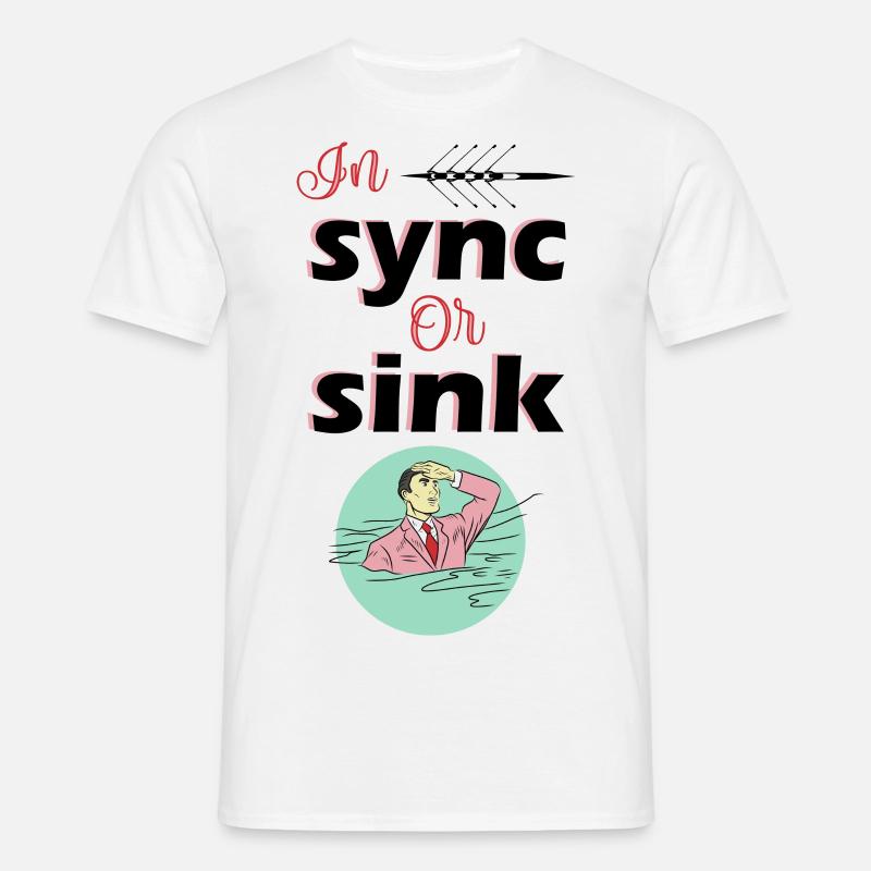 Synchronisiert oder senke - Männer T-Shirt - Weiß