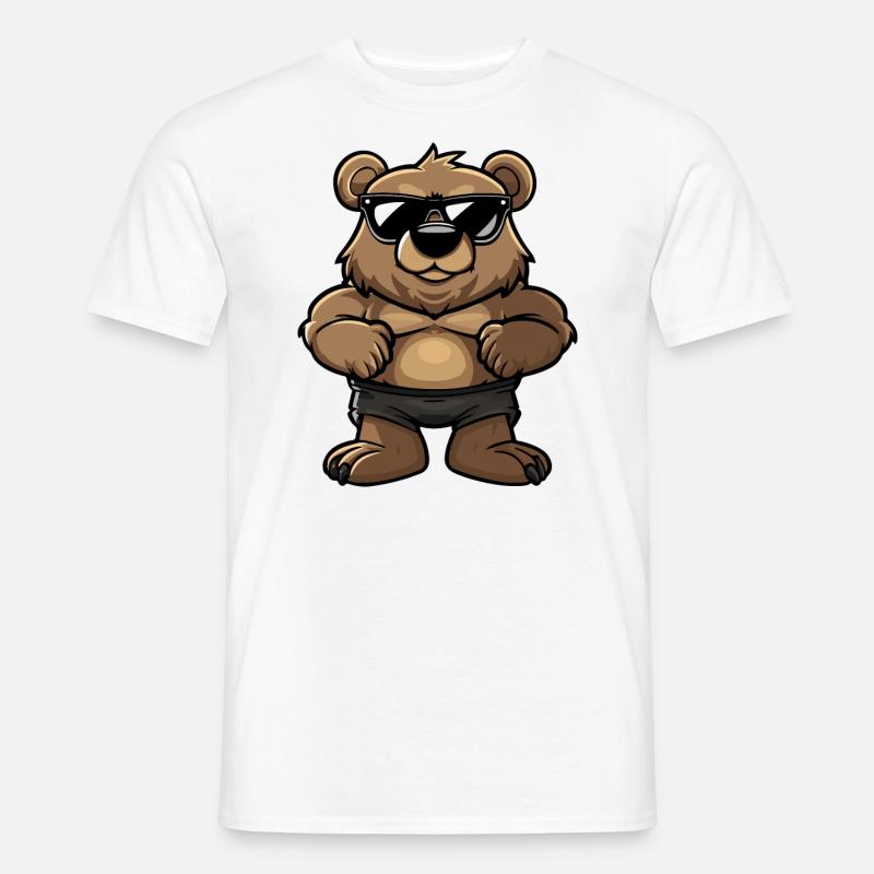 Bär Cool Comic - Männer T-Shirt - Weiß