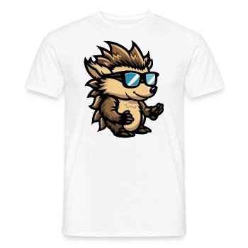 hérisson bande dessinée cool - T-shirt homme - blanc - Devant - AI Model Male 178 dark (178cm)