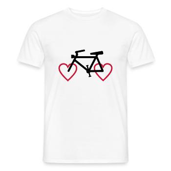 2541614 129298473 CYCLING HEART - Men's T-Shirt - white - Front - AI Model Male 178 dark (178cm)