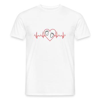Cadeau de maman enceinte de battement de coeur de bébé - T-shirt homme - blanc - Devant - AI Model Male 178 dark (178cm)