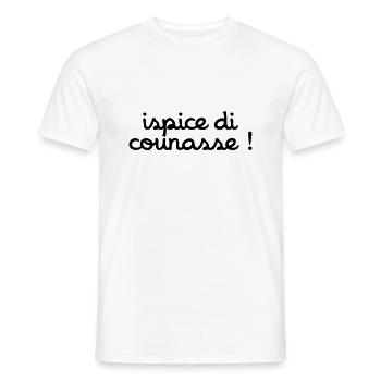 ispice di counasse ! - T-shirt homme - blanc - Devant - AI Model Male 178 dark (178cm)