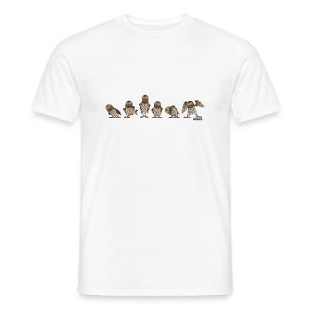 Eulen - Brown - Männer T-Shirt - Weiß - Vorne - AI Model Male 178 dark (178cm)