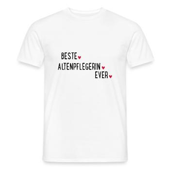 BESTE ALTENPFLEGERIN EVER - Männer T-Shirt - Weiß - Vorne - AI Model Male 178 dark (178cm)
