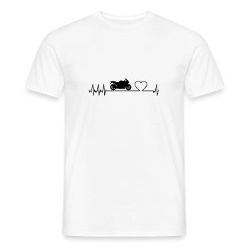 Motorcycle heart line black - Men's T-Shirt - white - Front - AI Model Male 178 dark (178cm)