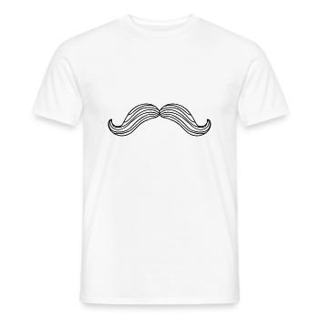 Moustache, Schnurbart, Hipster, Vintage, Bart - Männer T-Shirt - Weiß - Vorne - AI Model Male 178 dark (178cm)