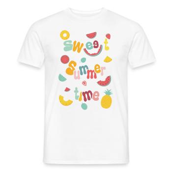 Sweet summertime. - Men's T-Shirt - white - Front - AI Model Male 178 dark (178cm)