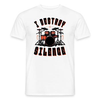 Je détruis les tambours du silence en disant des dictons - T-shirt homme - blanc - Devant - AI Model Male 178 dark (178cm)