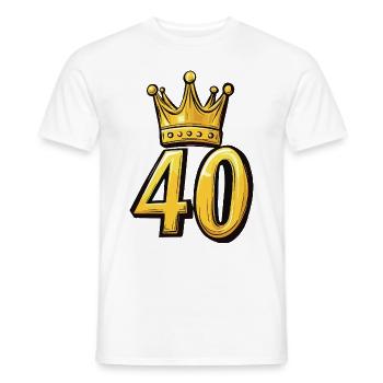 40 Zahl Krone - Männer T-Shirt - Weiß - Vorne - AI Model Male 178 dark (178cm)
