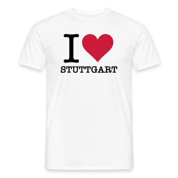 I Love Stuttgart - Men's T-Shirt - white - Front - AI Model Male 178 dark (178cm)