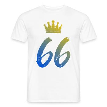 66 Zahl Krone - Männer T-Shirt - Weiß - Vorne - AI Model Male 178 dark (178cm)