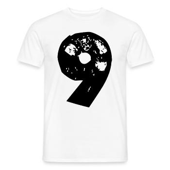 9 Nombre - T-shirt homme - blanc - Devant - AI Model Male 178 dark (178cm)