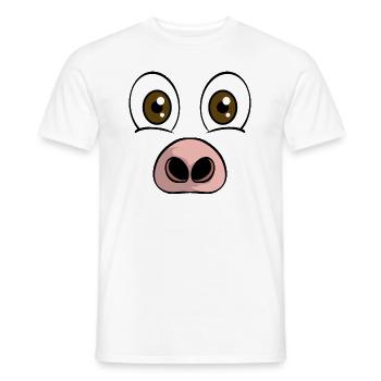 Visage Cochon Animal Motif Costume - T-shirt homme - blanc - Devant - AI Model Male 178 dark (178cm)