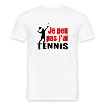 Je peu pas j'ai tennis - T-shirt homme - blanc - Devant - AI Model Male 178 dark (178cm)