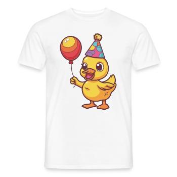 Bande dessinée d’anniversaire de canard - T-shirt homme - blanc - Devant - AI Model Male 178 dark (178cm)