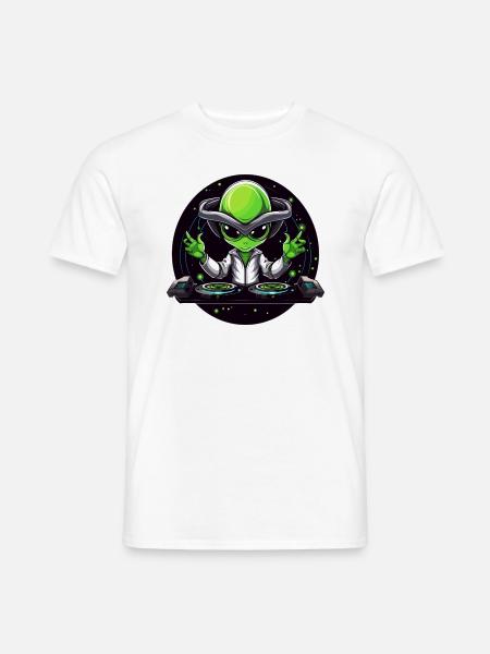 EDM Festival DJ Alien Rave - Männer T-Shirt - Weiß