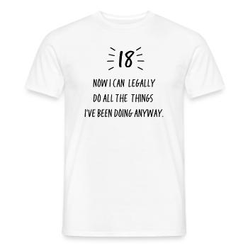 18 - Men's T-Shirt - white - Front - AI Model Male 178 dark (178cm)