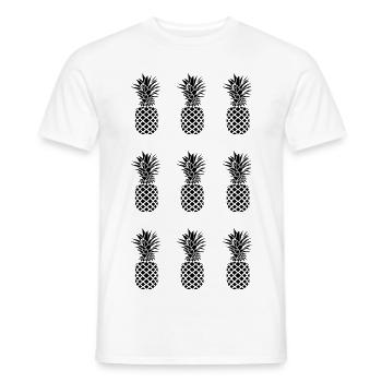 AD Pineapple Pattern Mono - Men's T-Shirt - white - Front - AI Model Male 178 dark (178cm)