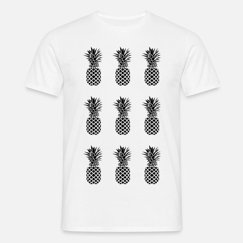 AD Pineapple Pattern Mono - Männer T-Shirt - Weiß