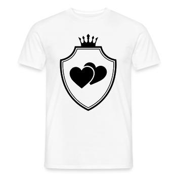 Herzen Symbol Wappen - Männer T-Shirt - Weiß - Vorne - AI Model Male 178 dark (178cm)