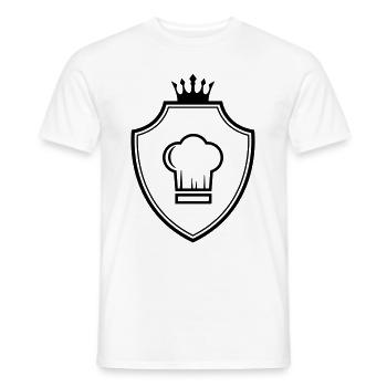 Armoiries du chapeau de chef Koch - T-shirt homme - blanc - Devant - AI Model Male 178 dark (178cm)