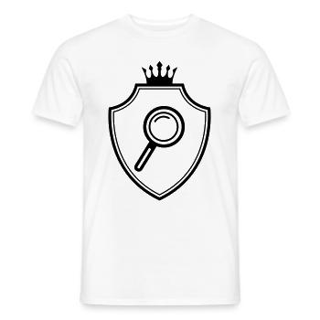 Magnifying glass coat of arms - Men's T-Shirt - white - Front - AI Model Male 178 dark (178cm)