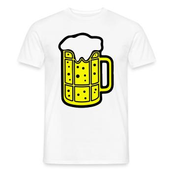 Chope de bière symbole de bière Cheers - T-shirt homme - blanc - Devant - AI Model Male 178 dark (178cm)