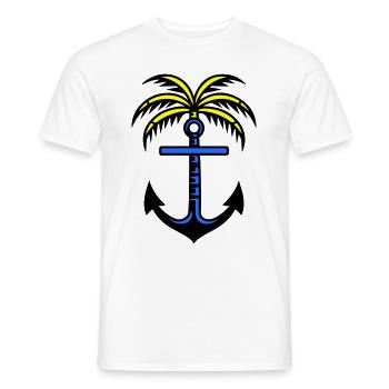 Icône d’ancre de palmier - T-shirt homme - blanc - Devant - AI Model Male 178 dark (178cm)