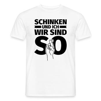 Schinken und ich wir sind so - Männer T-Shirt - Weiß - Vorne - AI Model Male 178 dark (178cm)