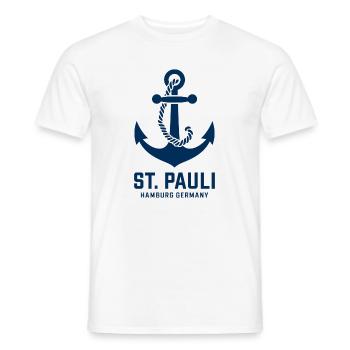St. Pauli Hamburg Anker Reeperbahn - T-shirt homme - blanc - Devant - AI Model Male 178 dark (178cm)