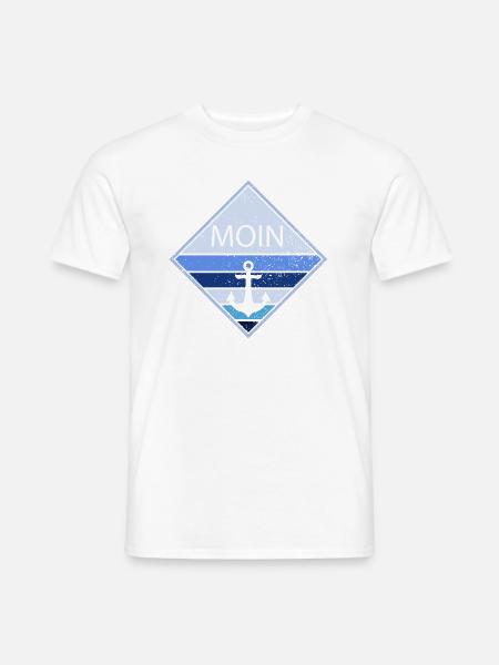 moin blau - Männer T-Shirt - Weiß