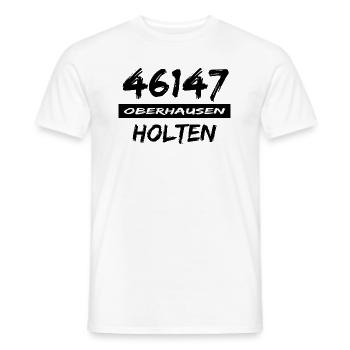 46147 Oberhausen Holten - Männer T-Shirt - Weiß - Vorne - AI Model Male 178 dark (178cm)