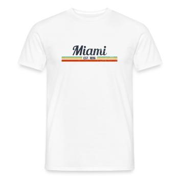 Miami Florida Vintage - T-shirt homme - blanc - Devant - AI Model Male 178 dark (178cm)