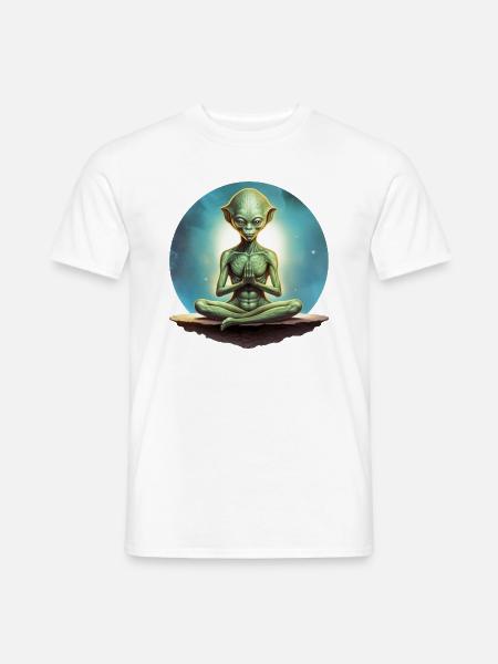 Yoga Aliens - Männer T-Shirt - Weiß