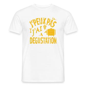 Je peux pas j'ai Dégustation - T-shirt homme - blanc - Devant - AI Model Male 178 dark (178cm)
