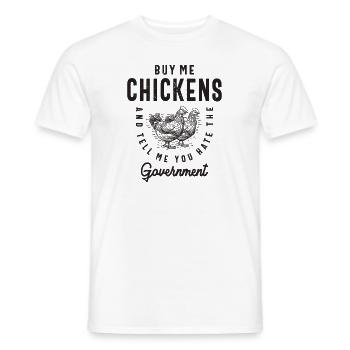 Chickens & Government - Men's T-Shirt - white - Front - AI Model Male 178 dark (178cm)