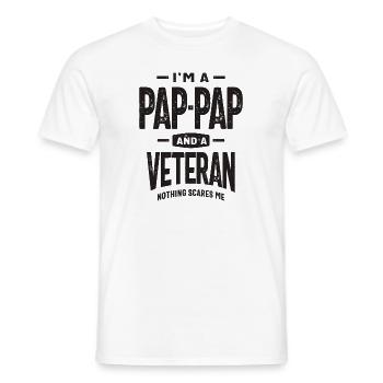 Pap-Pap Veteran - Fearless Dad and Grandpa - Men's T-Shirt - white - Front - AI Model Male 178 dark (178cm)