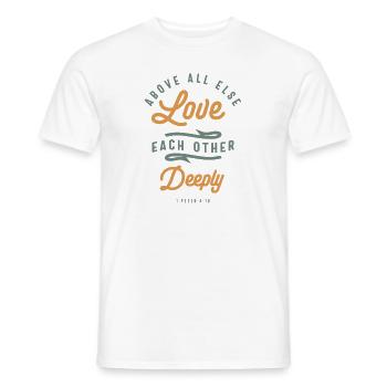Tiefe Liebe - Christliches Zitat - Männer T-Shirt - Weiß - Vorne - AI Model Male 178 dark (178cm)